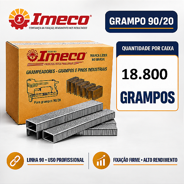 Grampo 90/20 - caixa c/ 18.800 grampos