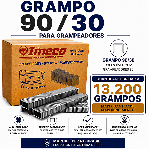 Grampo 90/30 - caixa c/ 13.200 grampos
