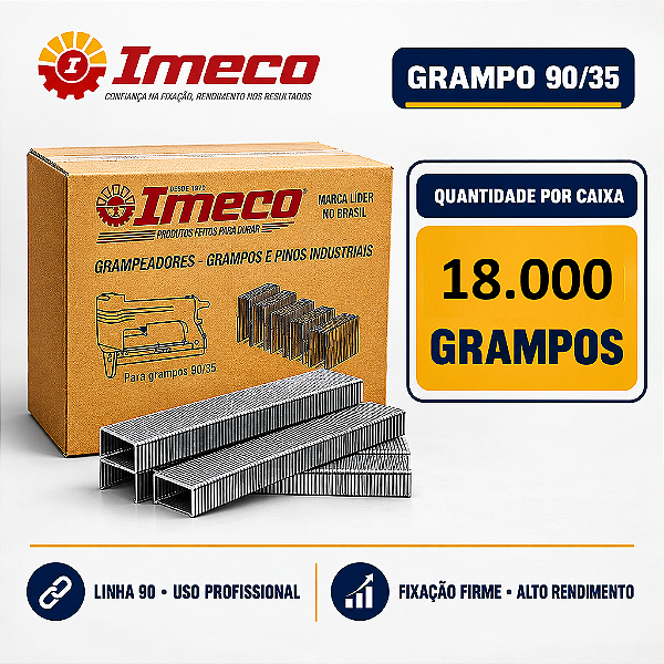 Grampo 90/35 - caixa c/ 18.000 grampos