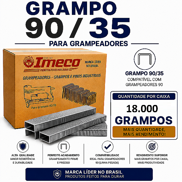 Grampo 90/35 - caixa c/ 18.000 grampos