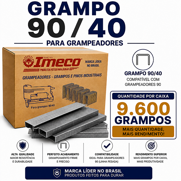 Grampo 90/40 - caixa c/ 9.600 grampos