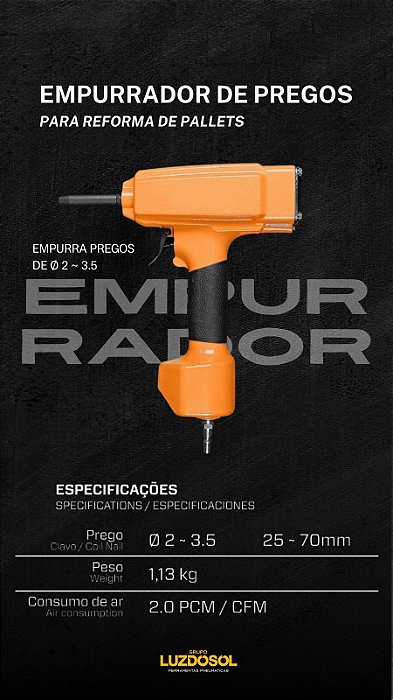 LANÇAMENTO!!! Empurrador De Pregos Pneumático Desmontagem Paletes