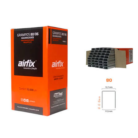 Grampo 80/06 Caixa c/ 10.000 Unid. Airfix