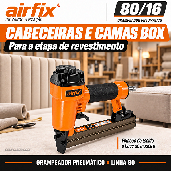 Grampeador Pneumático Airfix 80/16 para Tapeçaria, Estofados e Revestimentos