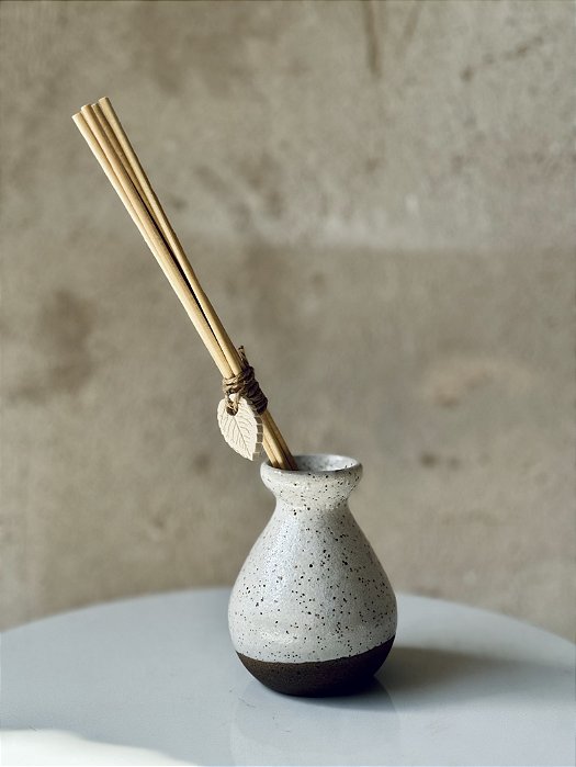 VASO DIFUSOR VARETAS CERAMICA BRANCO
