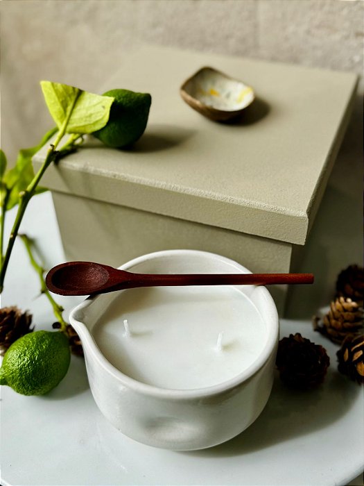 KIT CITRUS VERDE VELA AROMATICA EM CERAMICA