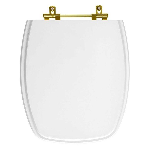 Assento Sanitario Stylus Branco Para Vaso Celite Com Ferragem Dourada
