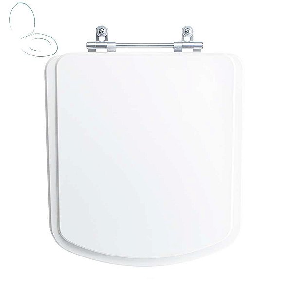 Assento Sanitário Tampa de Vaso Branco MDF Laqueado Lirio para bacia Fiori