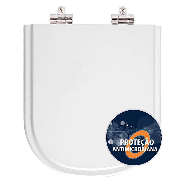 Assento Sanitario Poliester Antibacteriano Com Amortecedor Vogue Plus Branco Para Vaso Deca