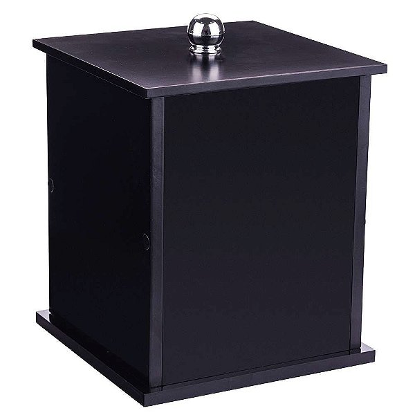 Lixeira Quadrada Preta Para Banheiro 26cm Capacidade 6,2l