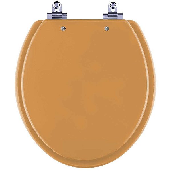 Assento Sanitário Laqueado Soft Close Azalea Amarelo Terra para vaso Celite