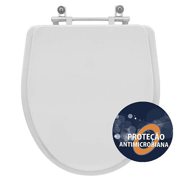 Assento Sanitario Poliester Antibacteriano Victoria Branco Para Vaso Roca