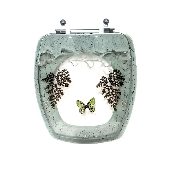 Assento Sanitário Decorada Thema Verde Água Para Louça Incepa