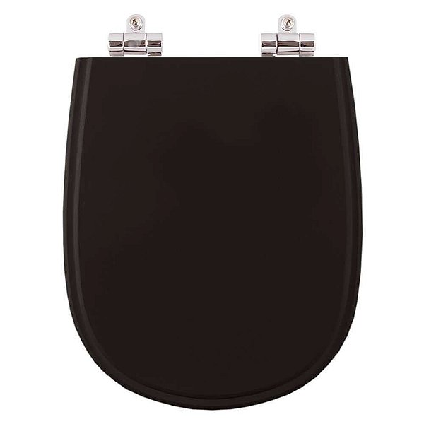 Assento Sanitario Poliester com Amortecedor Paris Preto para Vaso Ideal Standard