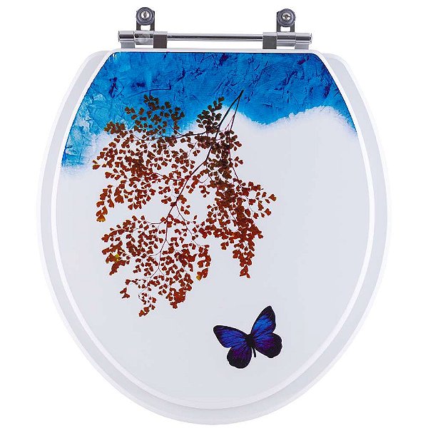Assento Sanitario Decorado Borboleta Ravena para Vaso Deca