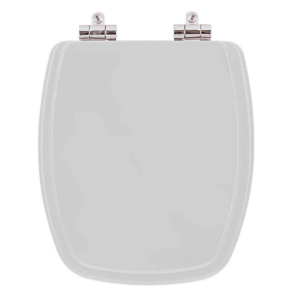 Assento Sanitario Poliester com Amortecedor Laguna Cinza para Vaso Hervy