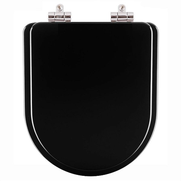 Assento Sanitário Poliester Soft Close Duna Ébano (Preto) para vaso Deca