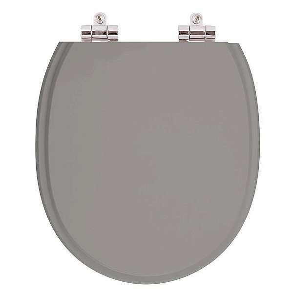 Assento Sanitário Poliester Soft Close Village Cinza Vip (Cinza Escuro) para vaso Deca