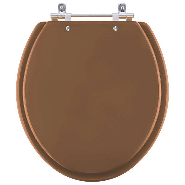 Assento Sanitario Poliester Colonial Ocre (Marrom) para vaso Hervy