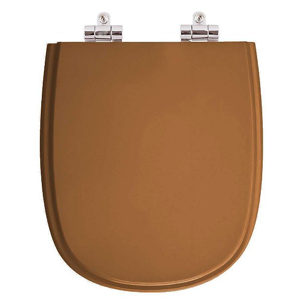 Assento Sanitário Poliester Soft Close Dona Beja Caramelo  para vaso Santa Clara