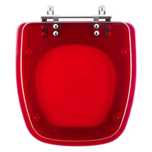 Assento Sanitário Poliester Fit Vermelho Transparente para vaso Celite