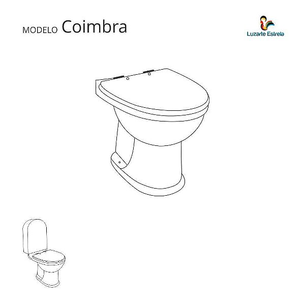 Assento Sanitário Poliester Soft Close Coimbra Branco para vaso Luzarte Estrela