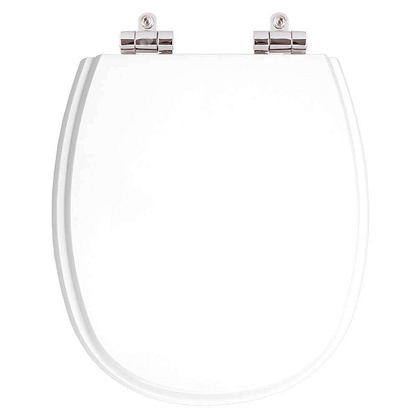 Assento Sanitário Poliéster Soft Close Alamo Branco para vaso Santa Clara