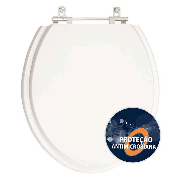 Assento Sanitário Poliester Antibacteriano Flamingo Branco para Vaso Incepa