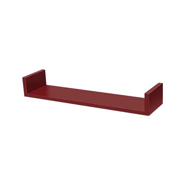 Prateleira U 80 x 15cm Vermelha Suporte Invisível