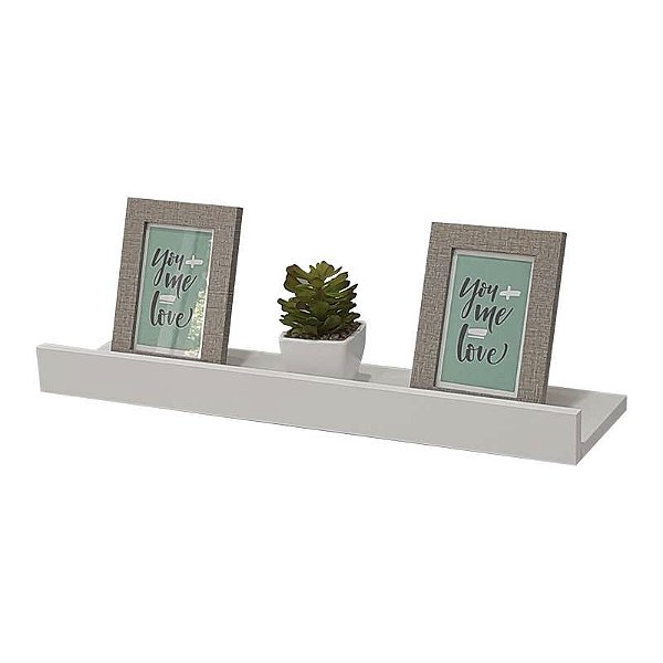 Prateleira Porta Quadros 70 x 15cm Branca Suporte Invisível