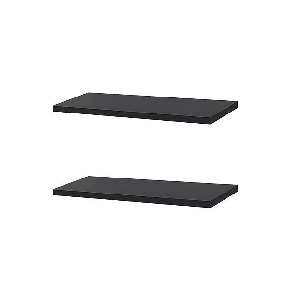 Kit 2 Prateleiras 40 x 20cm Preta Suporte Invisível