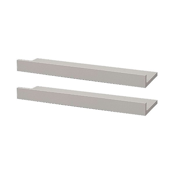 Kit 2 Prateleiras Porta Quadros 80 x 10cm Branca Suporte Invisível