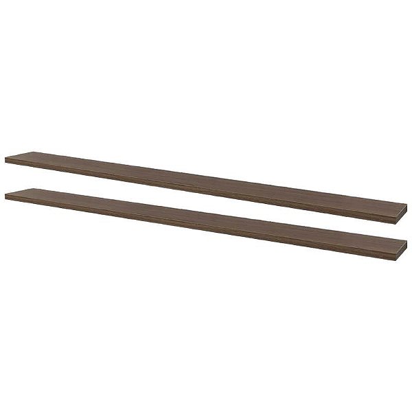 Kit 2 Prateleiras 100 x 20cm Nogal Suporte Invisível