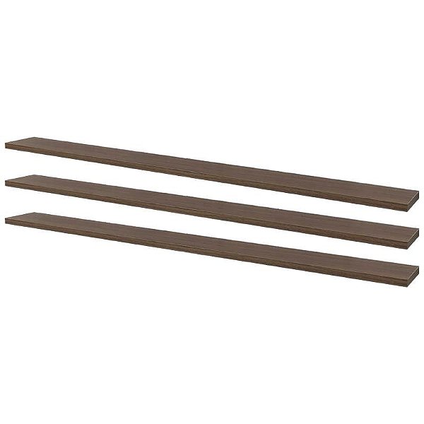 Kit 3 Prateleiras 90 x 15cm Nogal Suporte Invisível