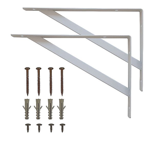 Kit 3 Prateleiras 90 x 30cm Preta Com Mão Francesa