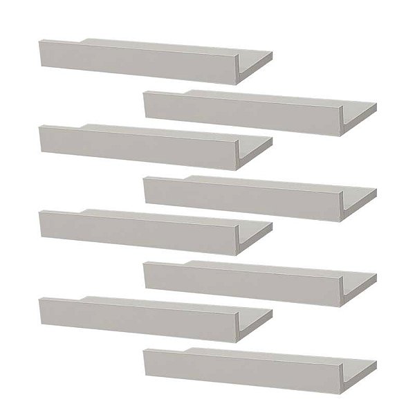 Kit 8 Prateleiras Porta Quadros 60 x 15cm Branca Suporte Invisível