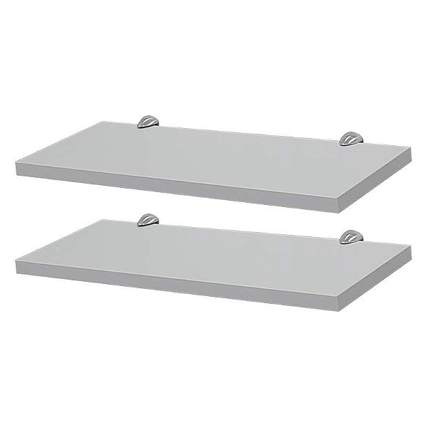 Kit 2 Prateleiras 50 x 15cm Branca Com Suporte Tucano
