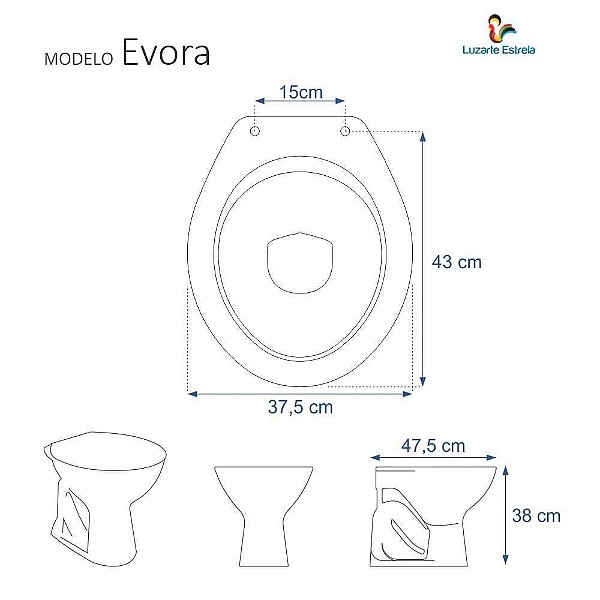 Assento Sanitário Laqueado Evora Branco - Luzarte