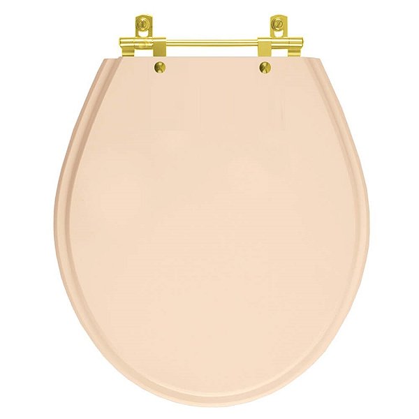 Tampa de Vaso Ravena Rosa Floral para bacia Deca Com Ferragem Dourada
