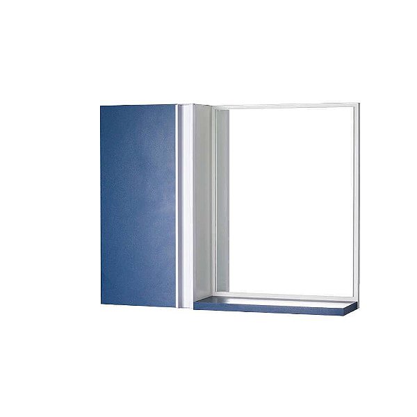 Armário para Banheiro com Espelho Azul Barra Vertical