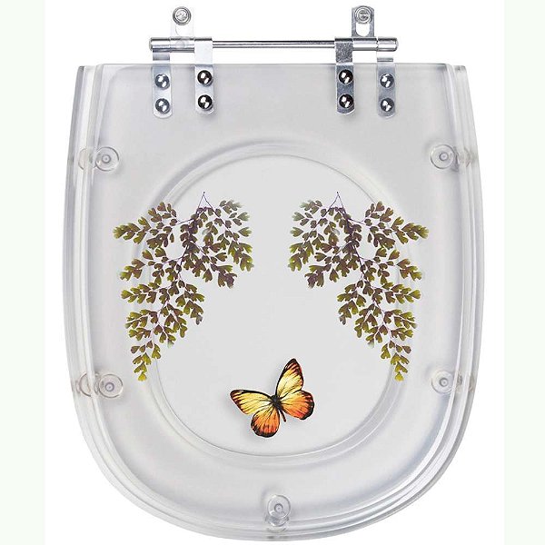 Tampa De Vaso Acrílico Decorada Sabatini Borboleta Amarela