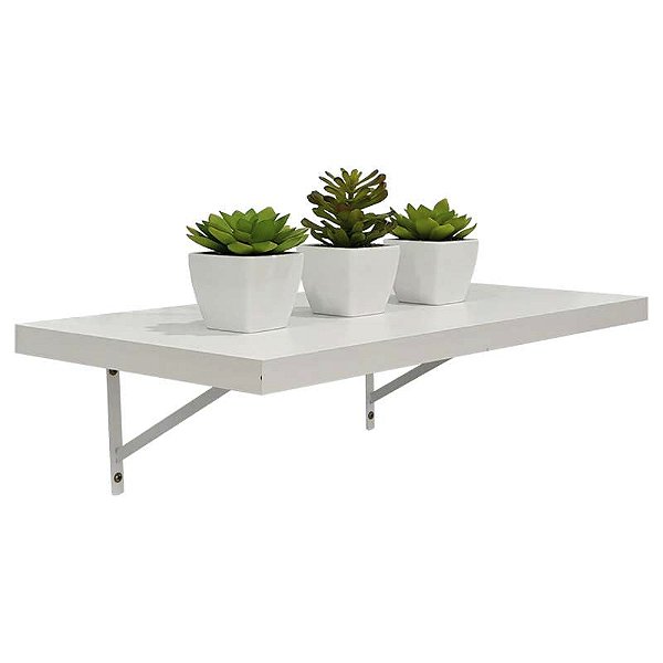 Prateleira 40 x 25cm Branco Espessura 25mm Mão Francesa