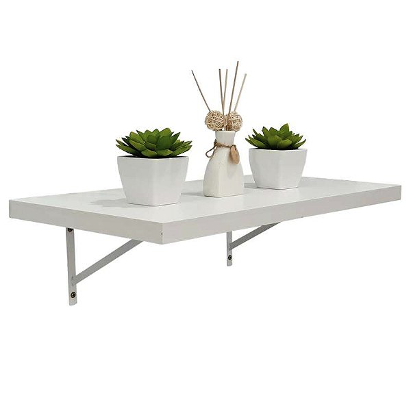 Prateleira 50 x 25cm Branco Espessura 25mm Mão Francesa