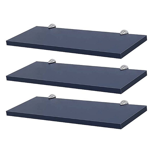 Kit 3 Prateleiras 50 x 15cm azul Com Suporte Tucano