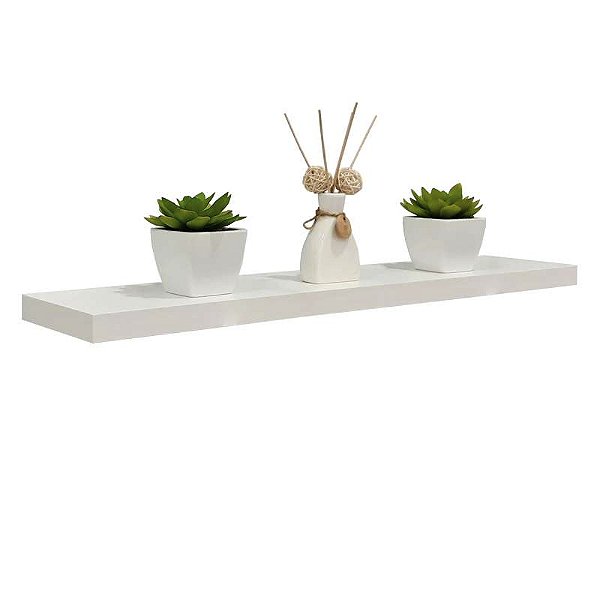 Prateleira 80 x 20cm Branco Espessura 25mm Suporte Invisível