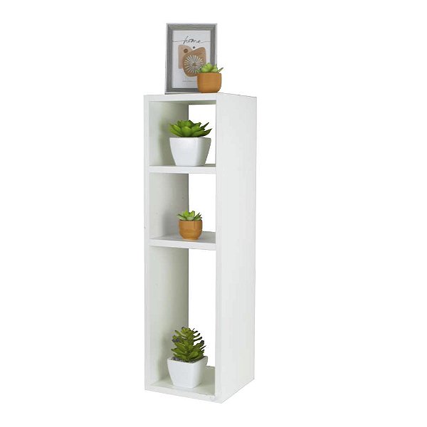 Mesa de Cabeceira com Nichos Branca Cama Solteiro Quarto Sala 70cm