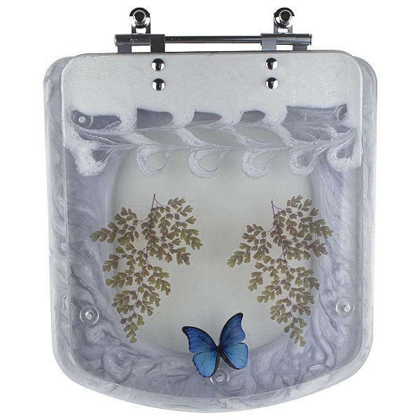 Tampa De Vaso Decorada Borboleta Lirio Branco para Fiori