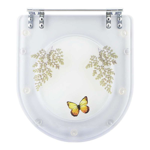 Tampa de Vaso Poliéster Decorada Borboleta Calypso Transparente para louça Incepa