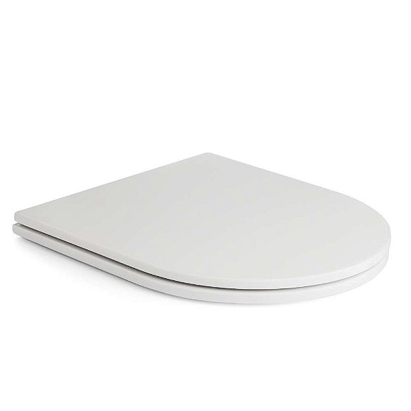 Assento Sanitário Poliéster Antibacteriano Carrara Branco para vaso Deca com Ferragem Dourada