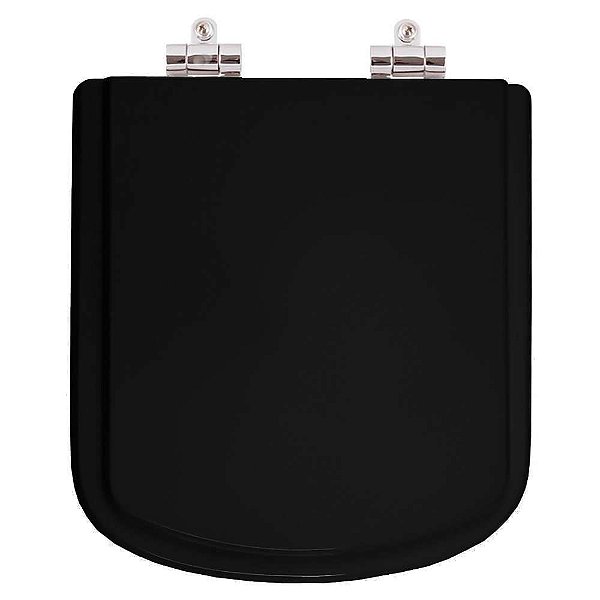 Assento Sanitário Poliester Soft Close Bali Preto para vaso Incepa